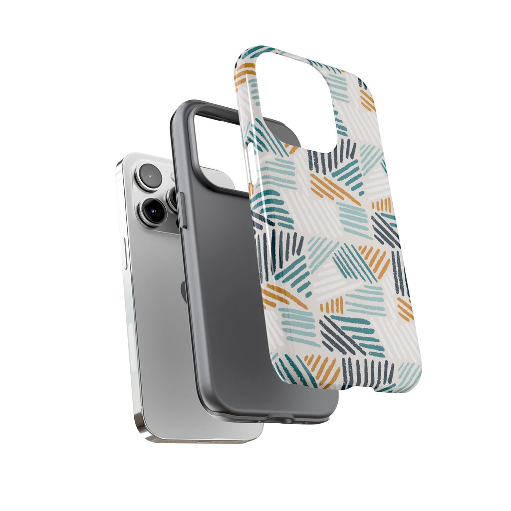 Stylish Tough Phone Case with Geometric Design - Roe Creation