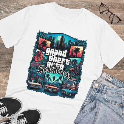 Retro GTA-Inspired Unisex T-Shirt, Gamer Gift, Casual Wear, Streetwear, Urban Style, Cool Graphic Tee - Roe Creation