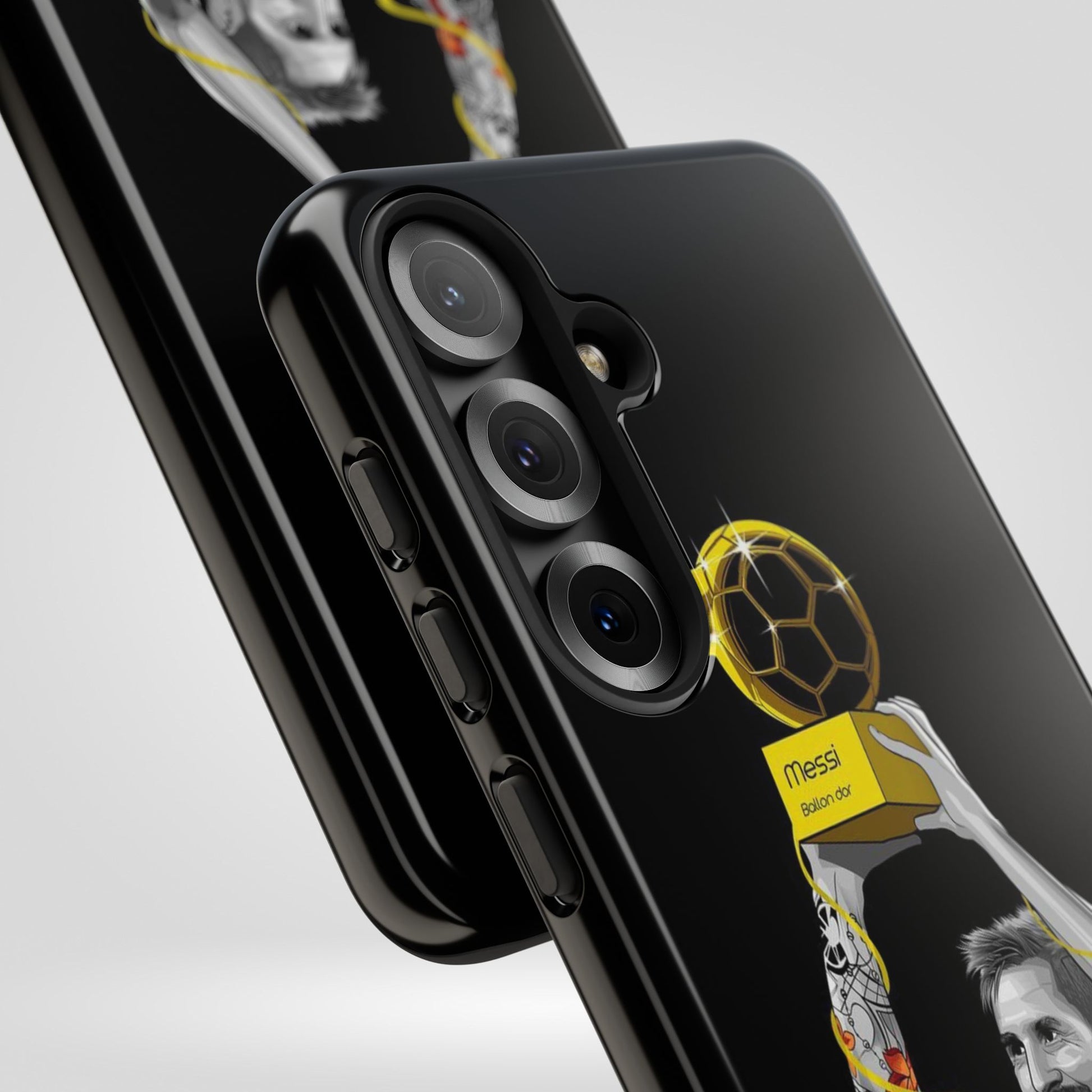Messi Ballon Dor Black Phone Case - Tough Cases for Soccer Fans - Roe Creation