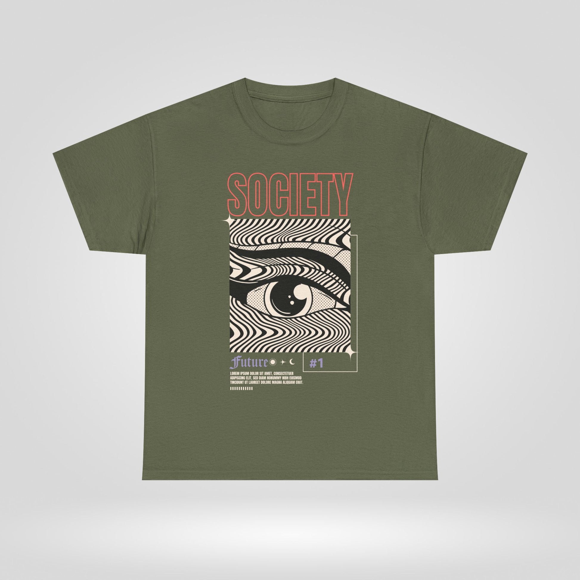 Society Unisex Heavy Cotton Tee - Future Vision Graphic Tee - Roe Creation