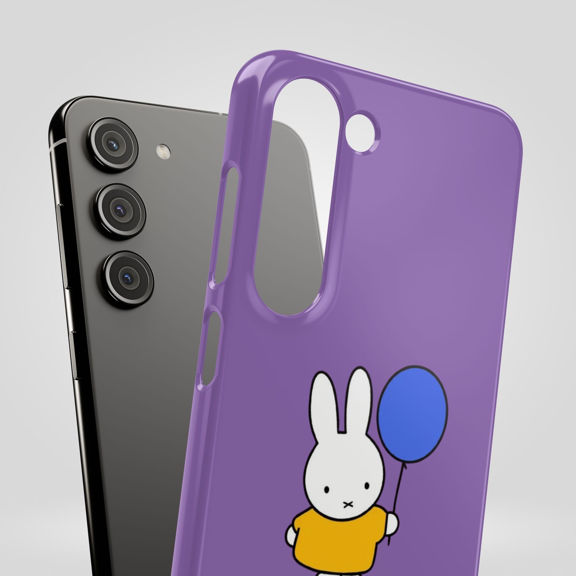 Miffy Phone Case, iPhone, Samsung Snap Case - Cartoon Fun Purple Phone Accessory for Kids and Adults - Roe Creation