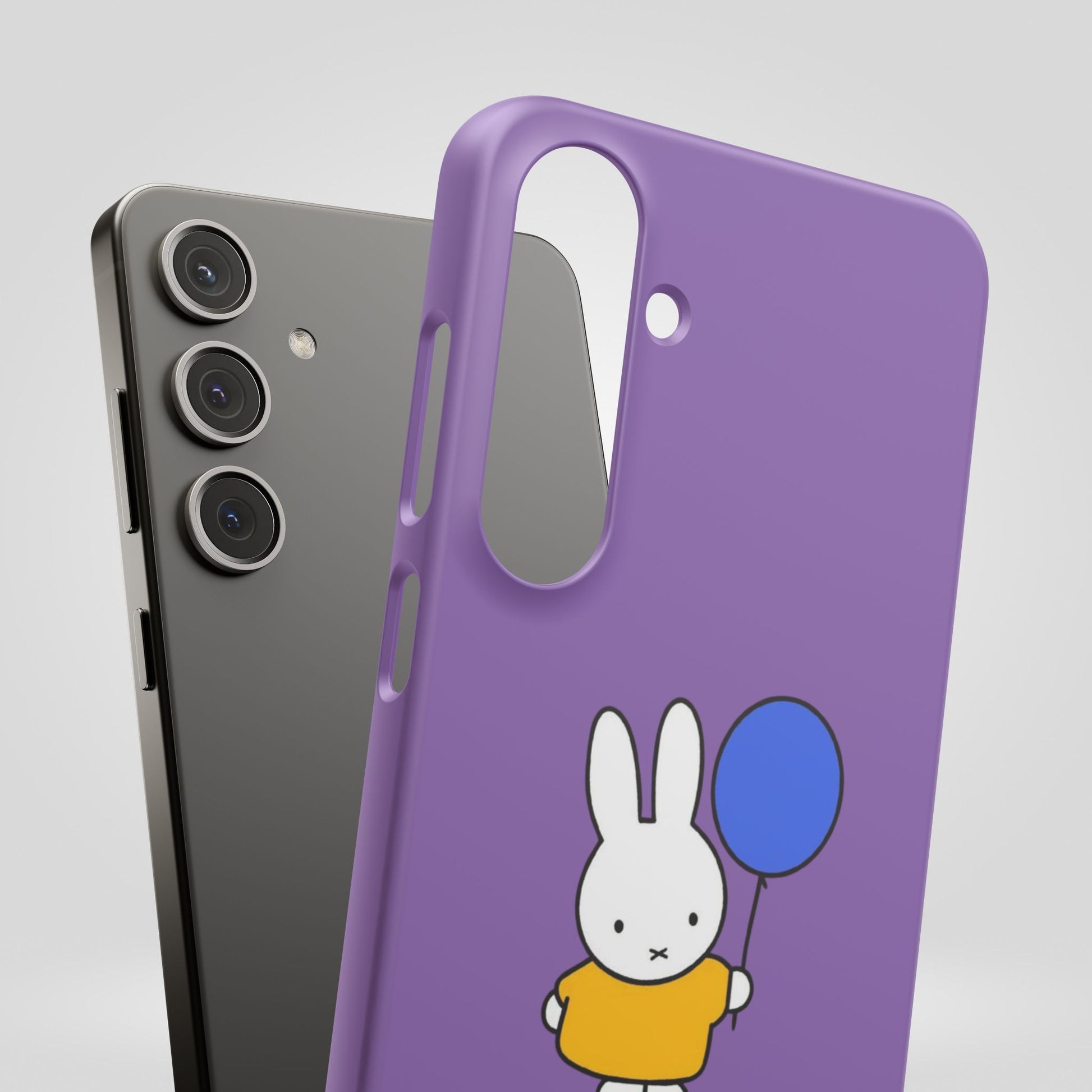 Miffy Phone Case, iPhone, Samsung Snap Case - Cartoon Fun Purple Phone Accessory for Kids and Adults - Roe Creation