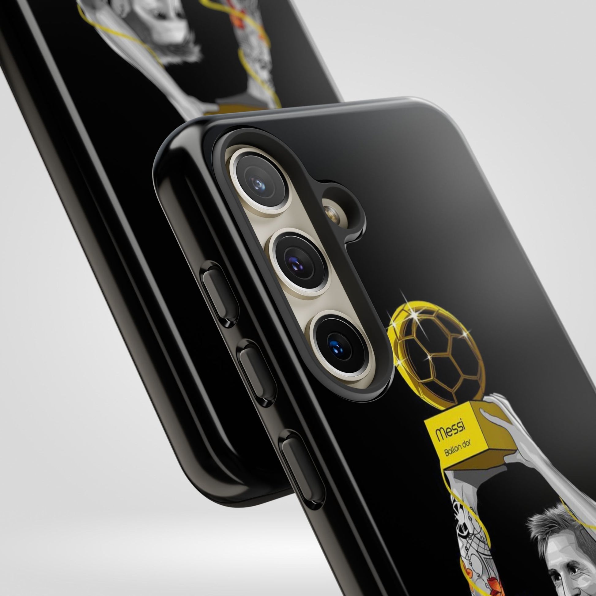 Messi Ballon Dor Black Phone Case - Tough Cases for Soccer Fans - Roe Creation