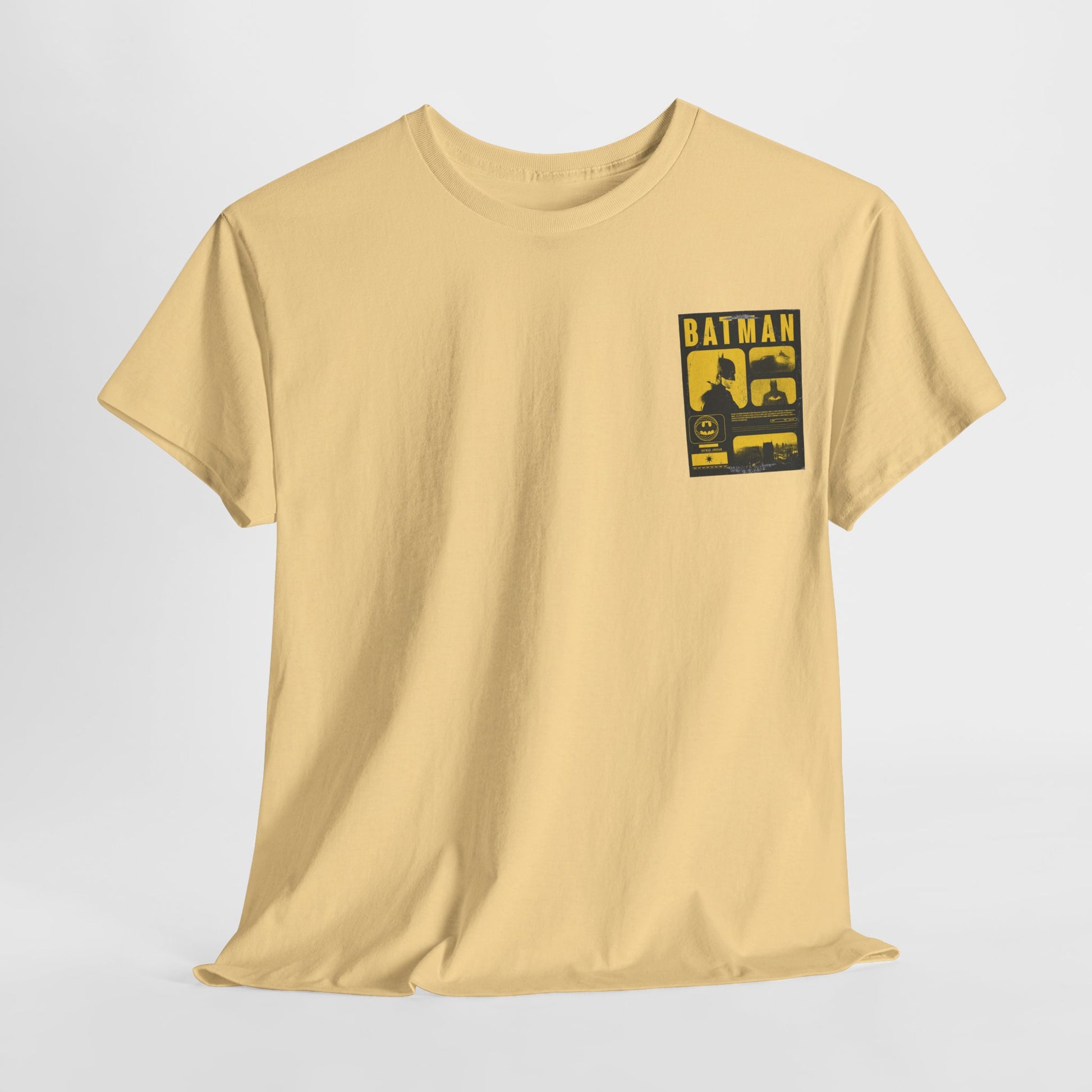 Minimal Vintage Batman Unisex Heavy Cotton Tee - Retro Comic Style - Roe Creation
