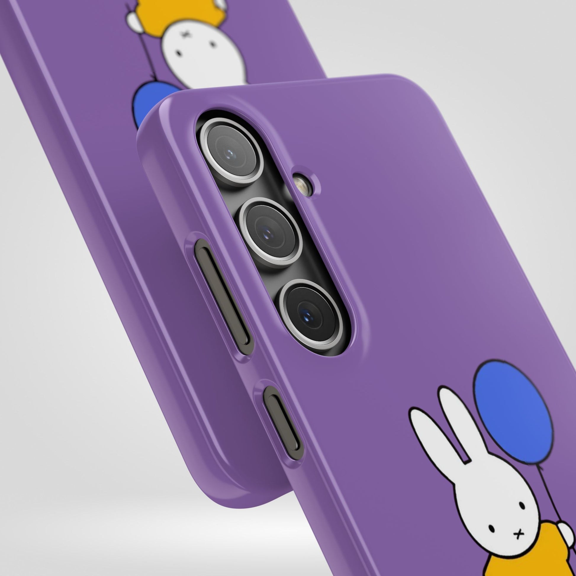 Miffy Phone Case, iPhone, Samsung Snap Case - Cartoon Fun Purple Phone Accessory for Kids and Adults - Roe Creation