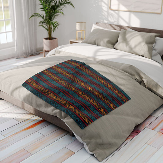 Colorful Aztec Tribal Fleece Blanket - Vibrant Tribal Pattern, Perfect for Home Decor and Gifting