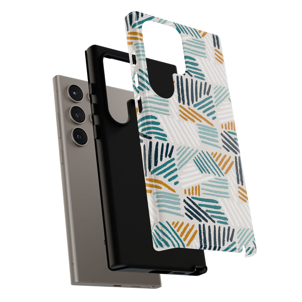 Stylish Tough Phone Case with Geometric Design - Roe Creation