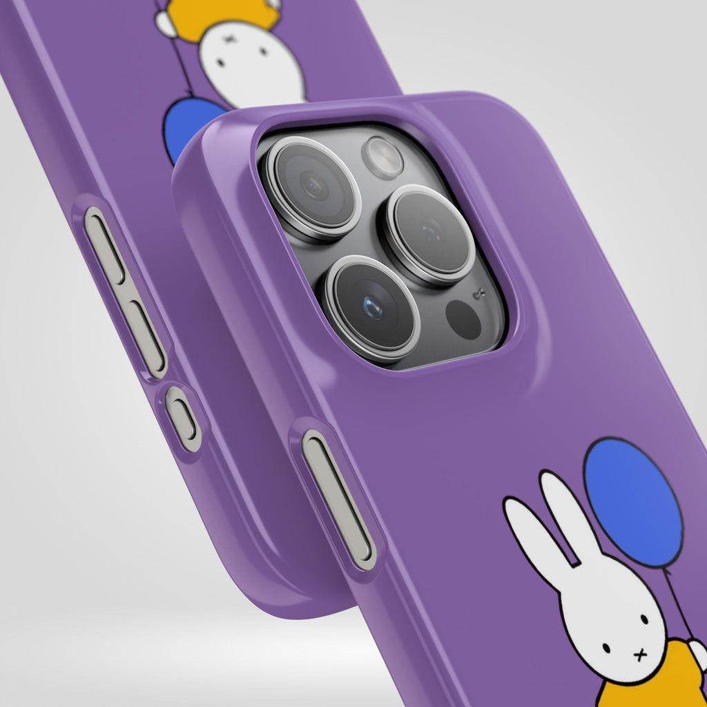 Miffy Phone Case, iPhone, Samsung Snap Case - Cartoon Fun Purple Phone Accessory for Kids and Adults - Roe Creation