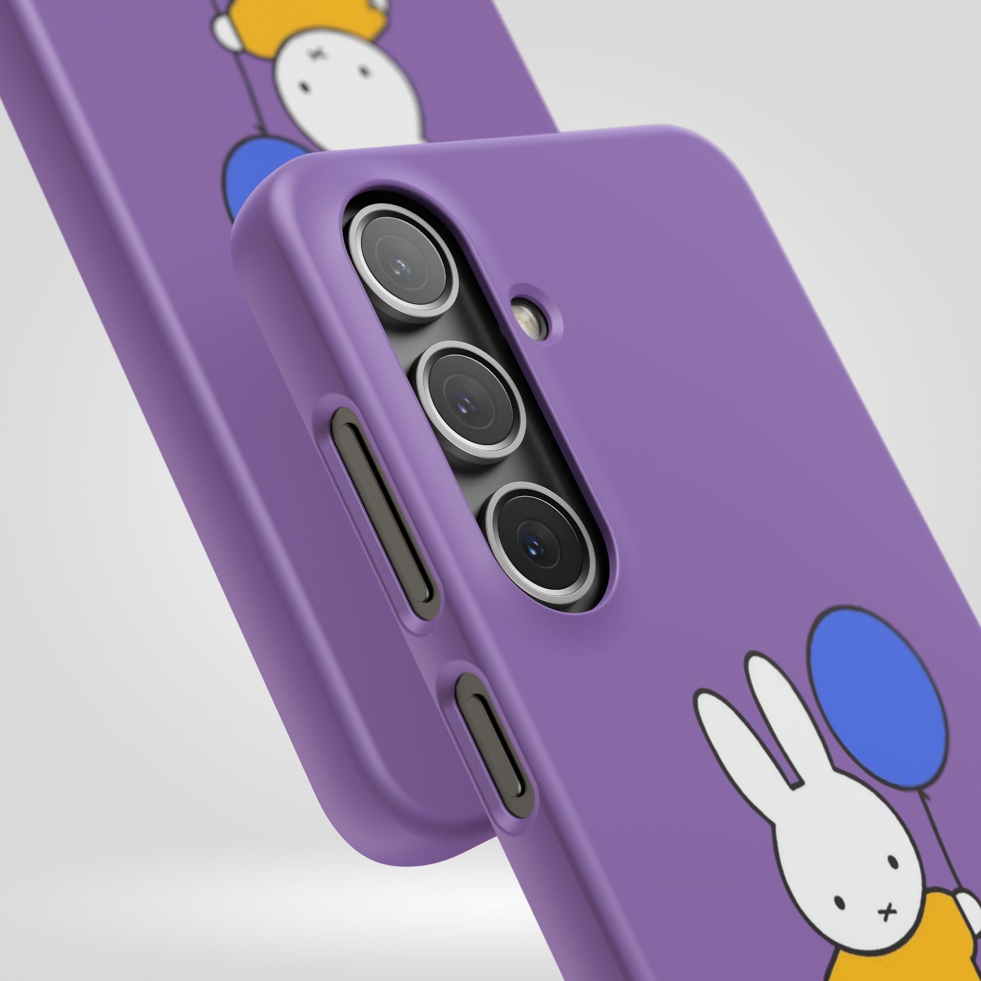 Miffy Phone Case, iPhone, Samsung Snap Case - Cartoon Fun Purple Phone Accessory for Kids and Adults - Roe Creation