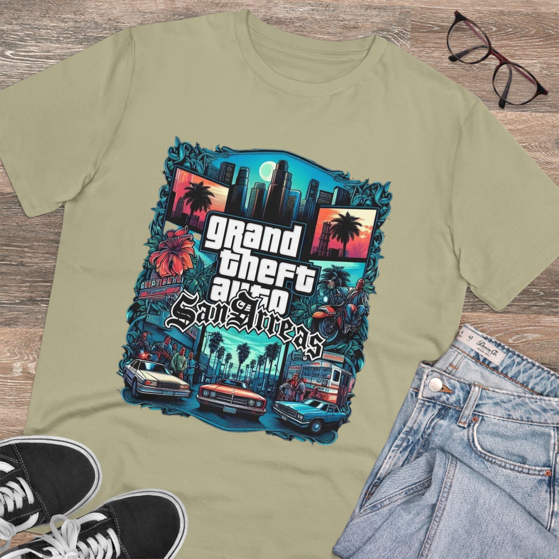 Retro GTA-Inspired Unisex T-Shirt, Gamer Gift, Casual Wear, Streetwear, Urban Style, Cool Graphic Tee - Roe Creation