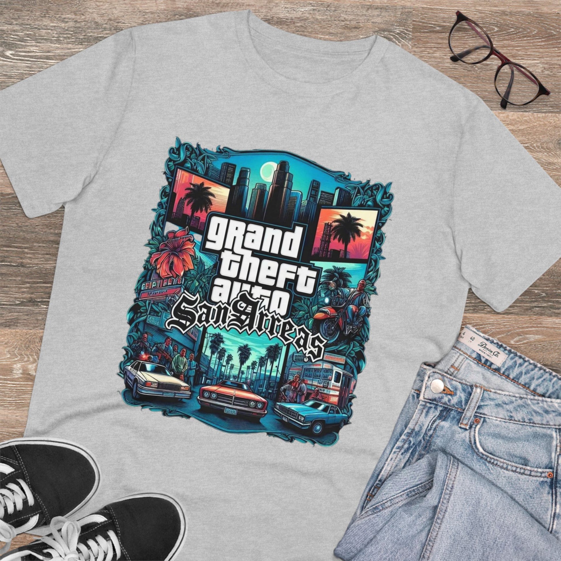 Retro GTA-Inspired Unisex T-Shirt, Gamer Gift, Casual Wear, Streetwear, Urban Style, Cool Graphic Tee - Roe Creation