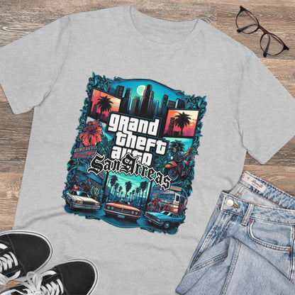 Retro GTA-Inspired Unisex T-Shirt, Gamer Gift, Casual Wear, Streetwear, Urban Style, Cool Graphic Tee - Roe Creation