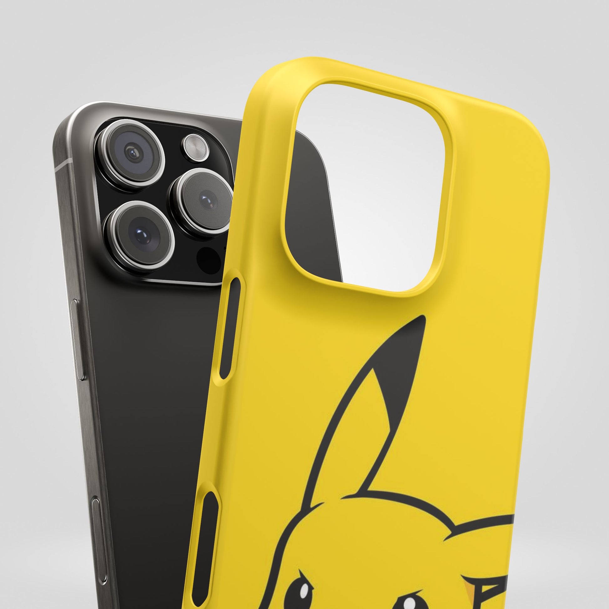 Pikachu Phone Case, Pokemon Phone Case, Snap Cases, Cartoon, Yellow, iPhone, Samsung - Roe Creation