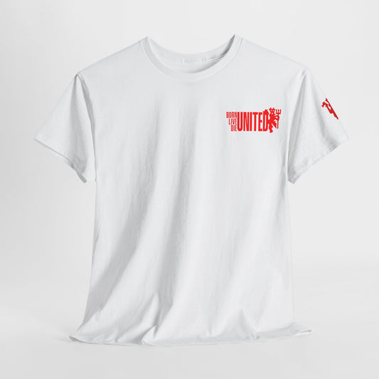 'Born Live Die United' Unisex Heavy Cotton Tee for Manchester United Fans  - Casual Streetwear for All Occasions
