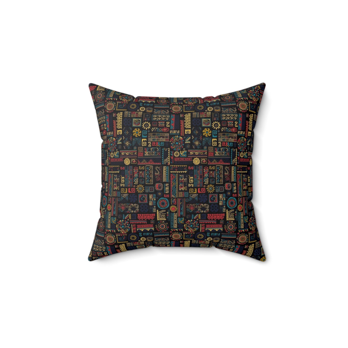 Colorful Geometric Home Decor Pillow - Stylish Spun Polyester Square Cushion