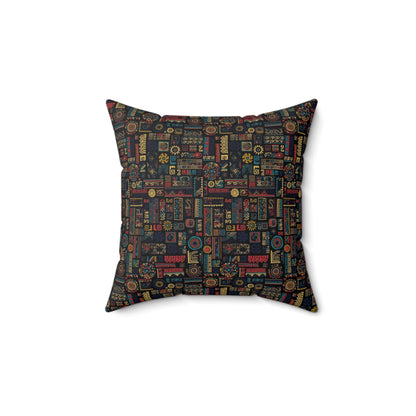 Colorful Geometric Home Decor Pillow - Stylish Spun Polyester Square Cushion