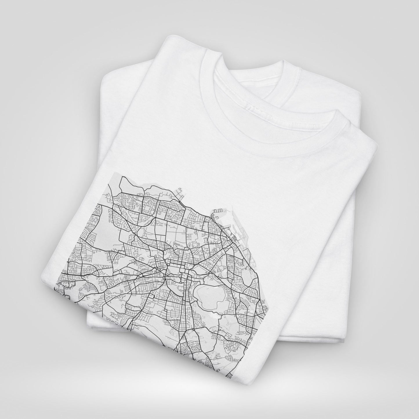 Edinburgh Map Unisex Heavy Cotton Tee - Trendy Urban Style - Roe Creation