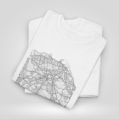 Edinburgh Map Unisex Heavy Cotton Tee - Trendy Urban Style - Roe Creation