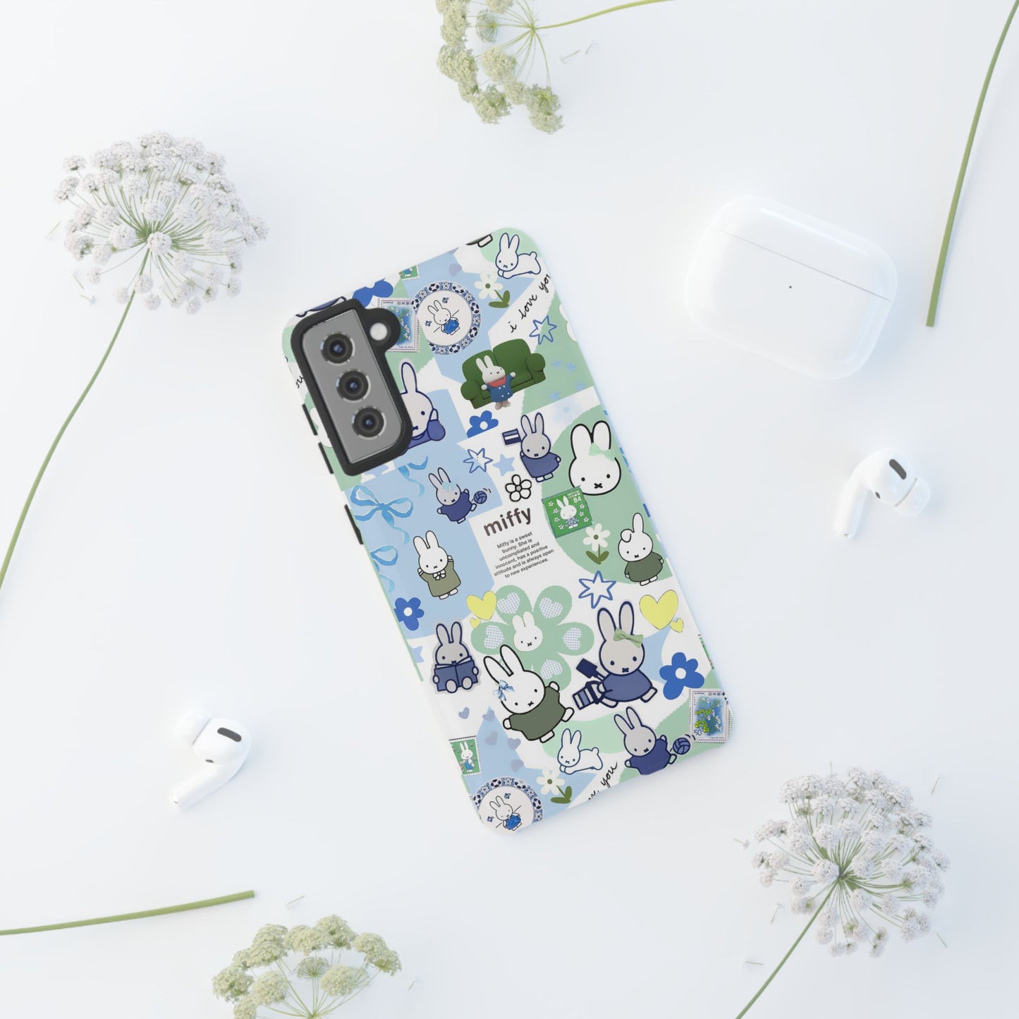 Cute Miffy Tough Phone Case - iPhone, Samsung Stylish Design for Bunny Lovers