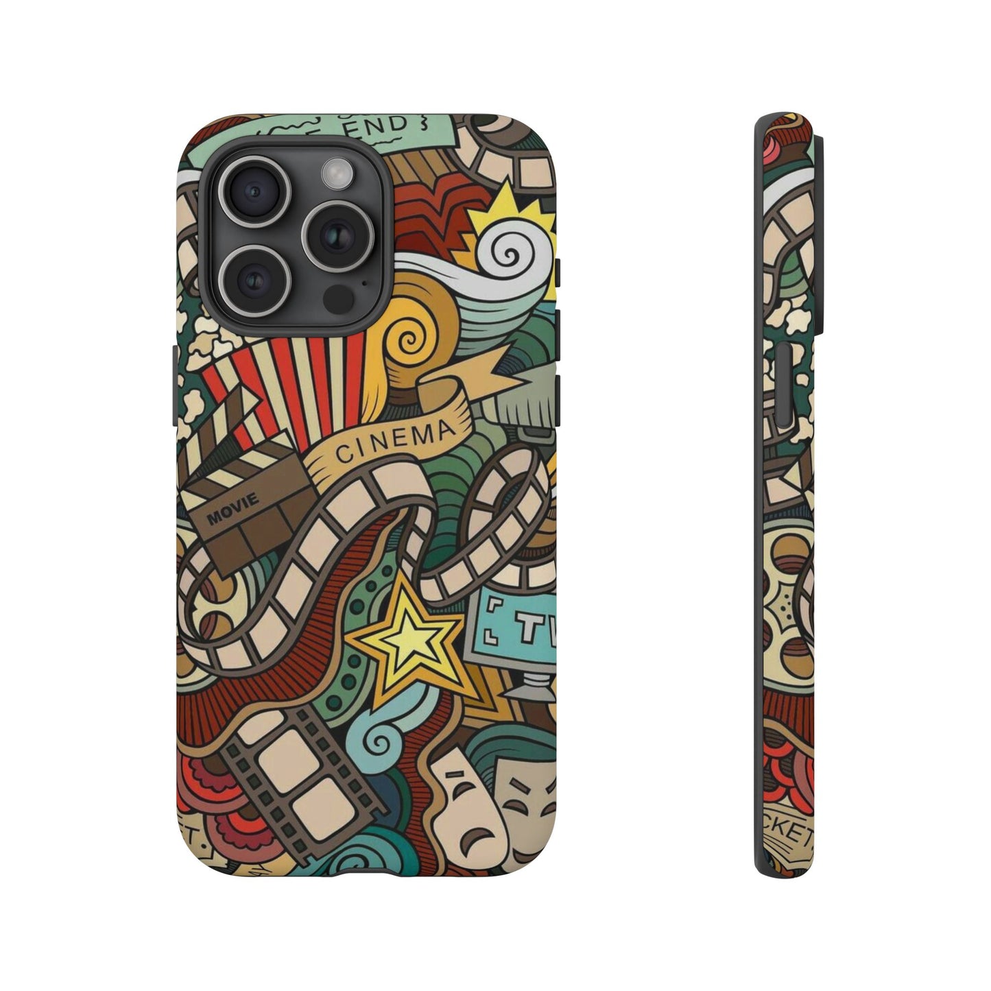 Cinema Vibes Pattern iPhone Case - Tough Cases with Movie & TV Design