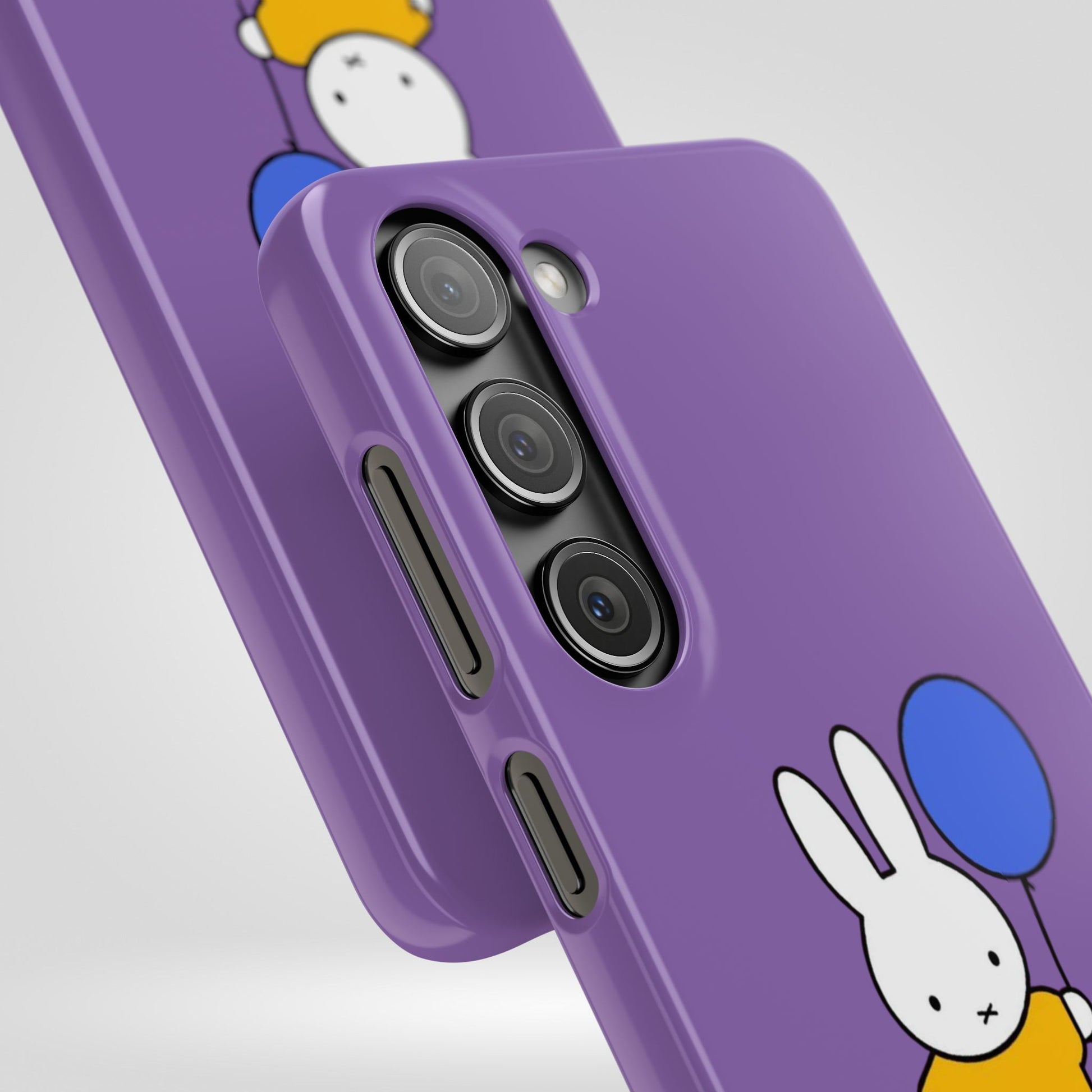 Miffy Phone Case, iPhone, Samsung Snap Case - Cartoon Fun Purple Phone Accessory for Kids and Adults - Roe Creation