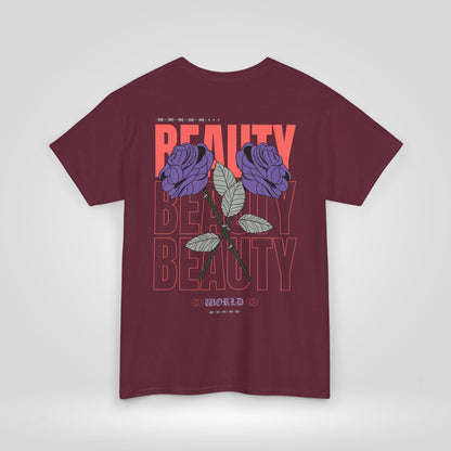 Beautiful Blooms Unisex Heavy Cotton Tee - Flower Graphics, Stylish Shirt, Gift for Her, Trendy Casual Wear, Art Lover Apparel - Roe Creation