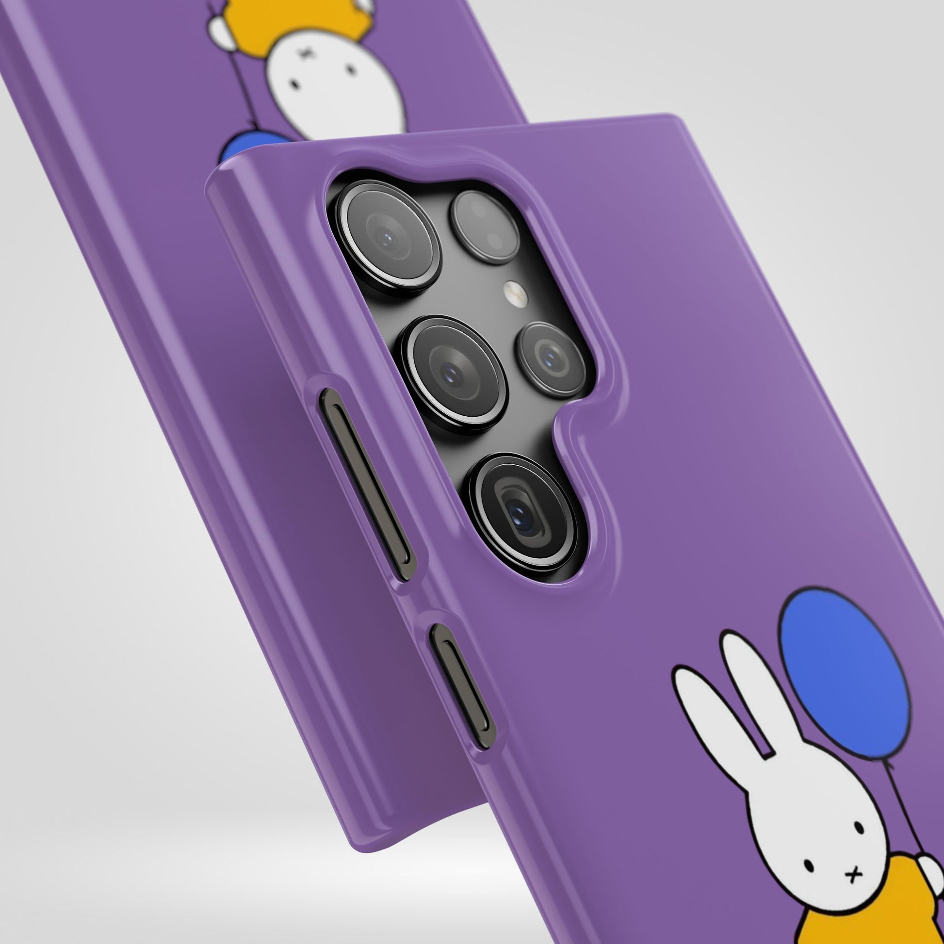 Miffy Phone Case, iPhone, Samsung Snap Case - Cartoon Fun Purple Phone Accessory for Kids and Adults - Roe Creation