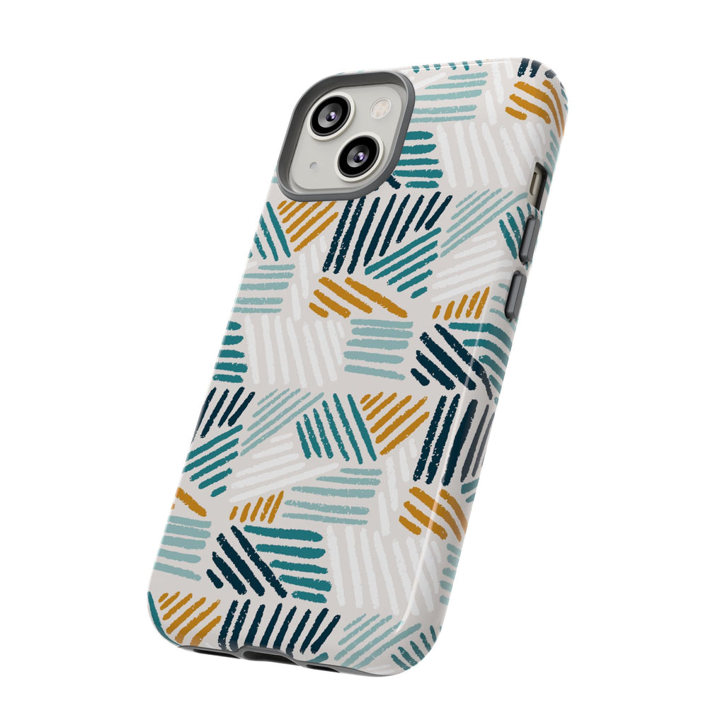 Stylish Tough Phone Case with Geometric Design - Roe Creation