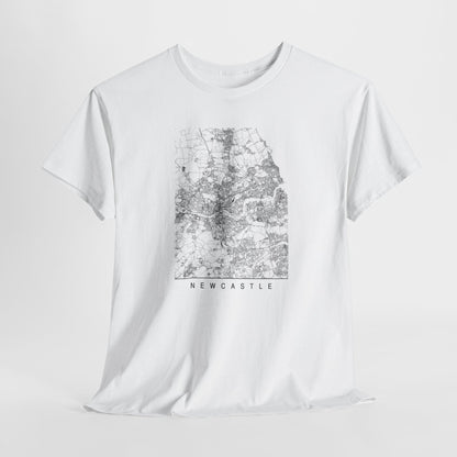 Newcastle Map Unisex Heavy Cotton Tee - Casual Streetwear - Roe Creation