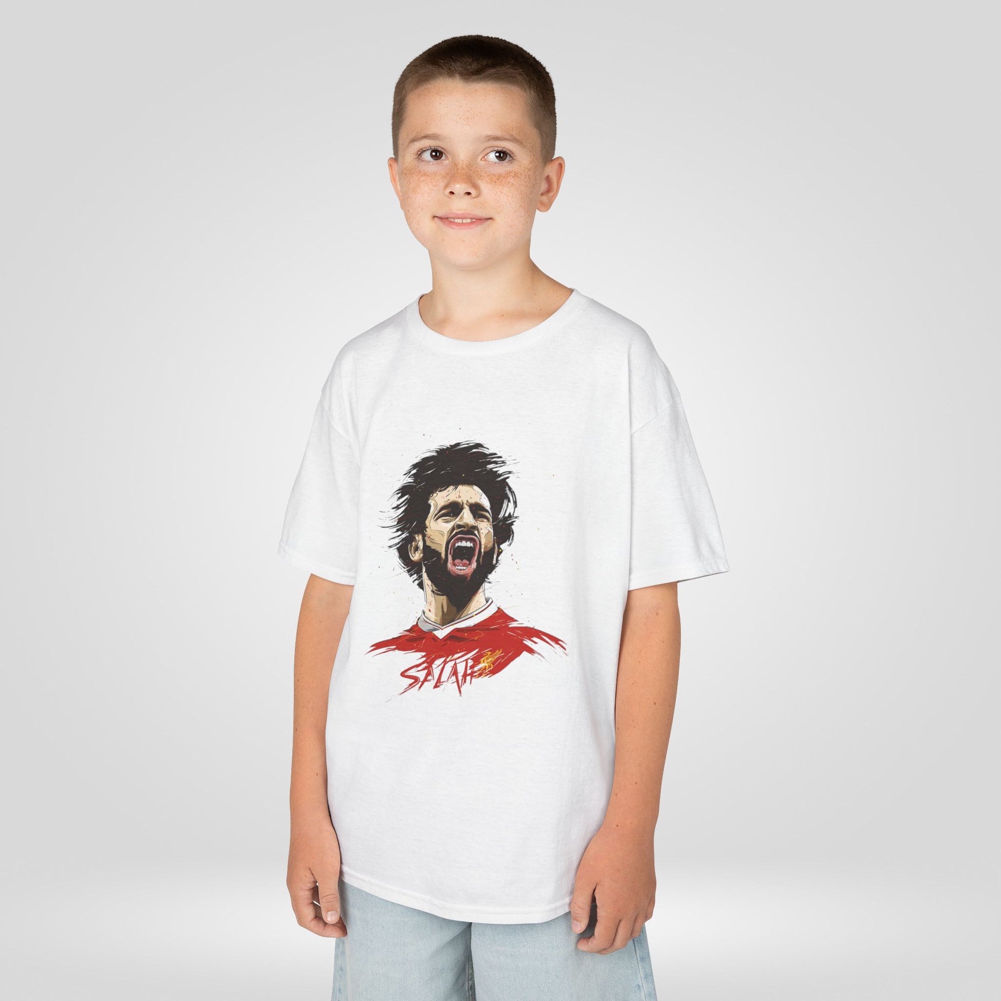 Mohammed Salah Kids Tee - Heavy Cotton™ T-Shirt for Young Liverpool Fans - Roe Creation