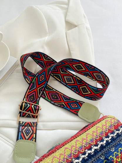 Bohemian Tassel Trim Crossbody Bag with Ethnic Pattern - Roe Creation