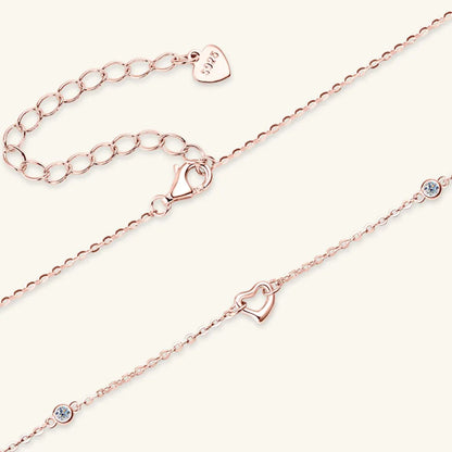 Moissanite 925 Sterling Silver Heart Necklace - Roe Creation