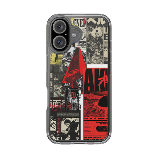 Artistic Clear iPhone Case - Retro Manga Design