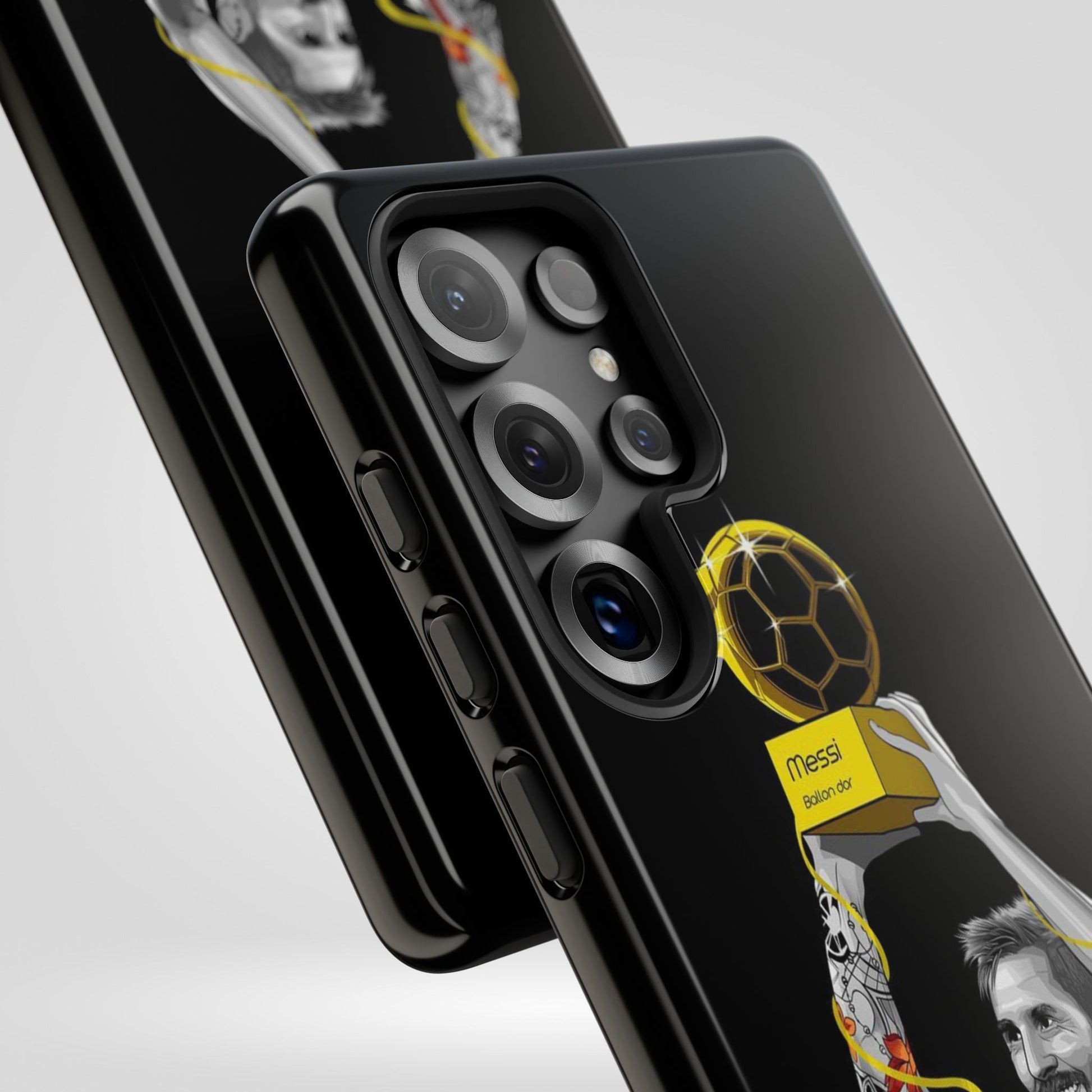 Messi Ballon Dor Black Phone Case - Tough Cases for Soccer Fans - Roe Creation
