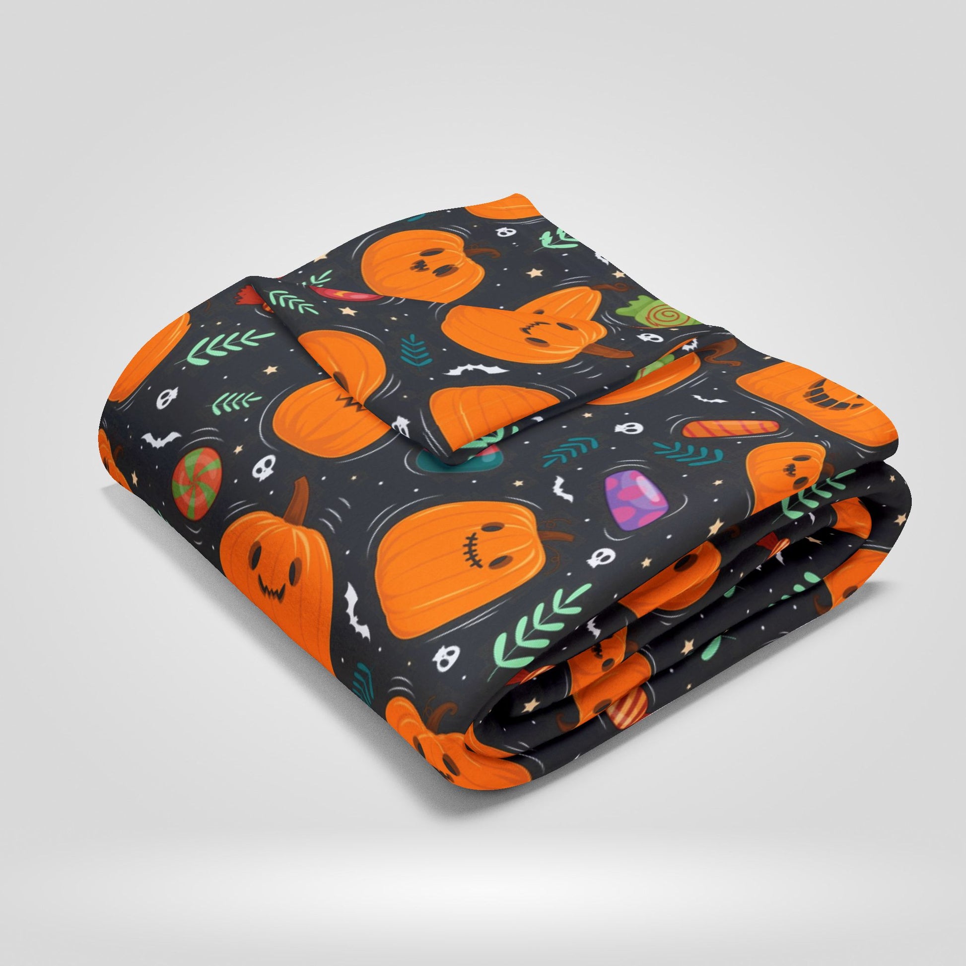 Pumpkin Patterned Halloween Fleece Blanket for Gift