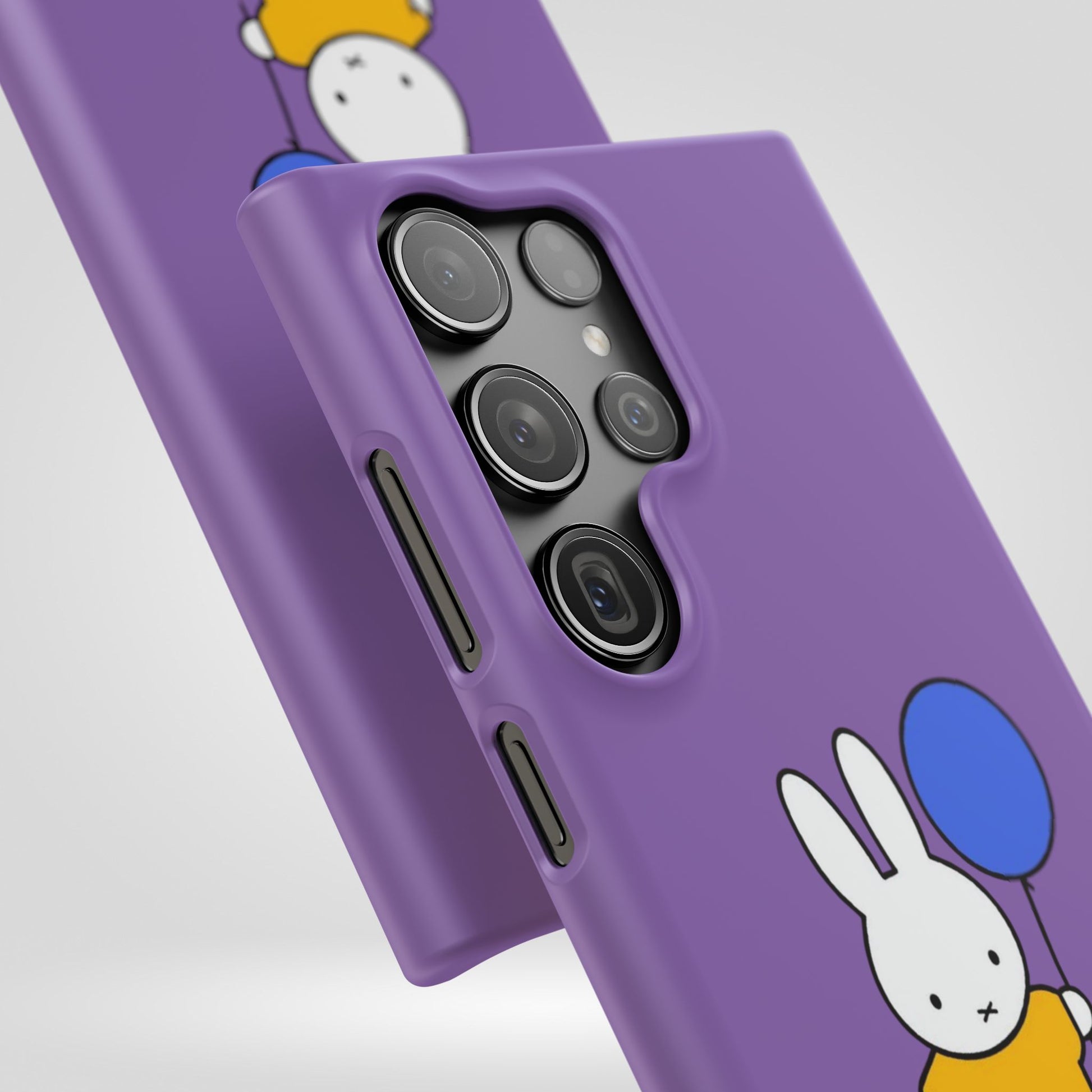 Miffy Phone Case, iPhone, Samsung Snap Case - Cartoon Fun Purple Phone Accessory for Kids and Adults - Roe Creation