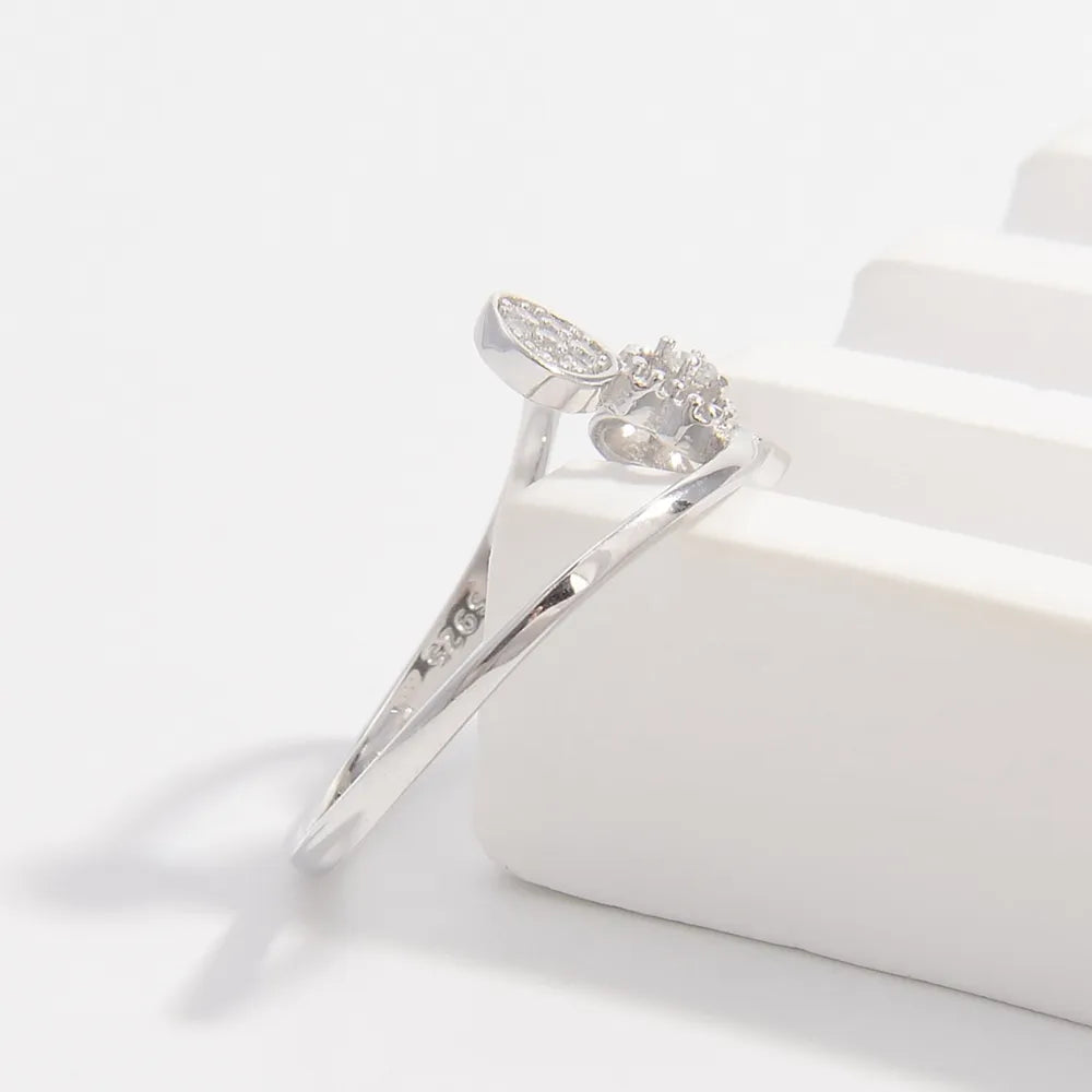 925 Sterling Silver Inlaid Zircon Ring - Roe Creation