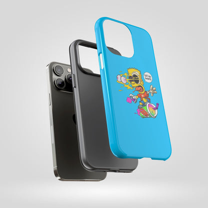 Spongebob Blue Cartoon iPhone Case - 'Eat My Shorts' Design
