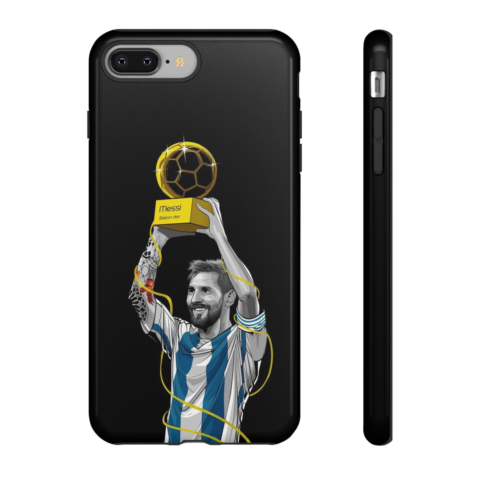 Messi Ballon Dor Black Phone Case - Tough Cases for Soccer Fans - Roe Creation