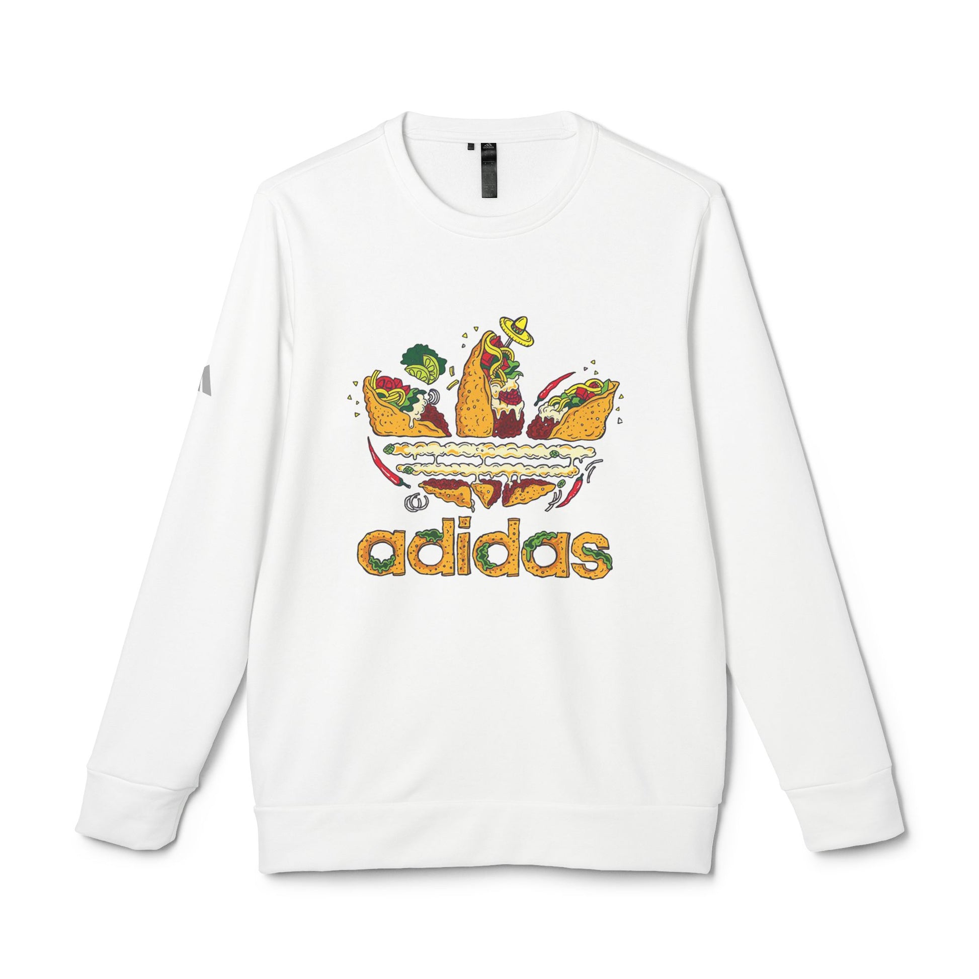 Original Adidas Funny Taco Lover Fleece Crewneck Sweatshirt, Cute Foodie Gift, Unisex Casual Wear, Perfect for Birthdays - Roe Creation