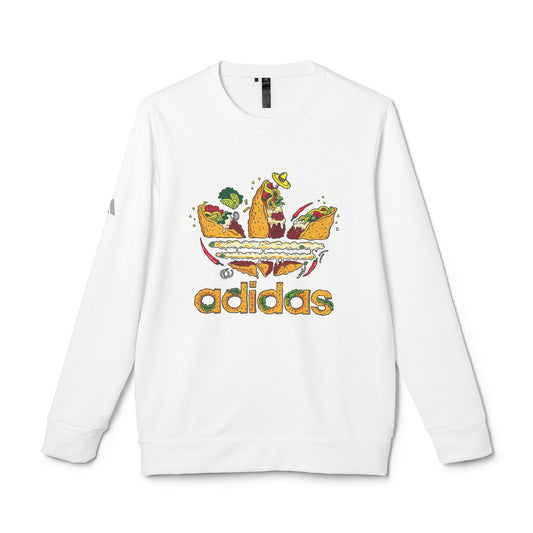 Original Adidas Funny Taco Lover Fleece Crewneck Sweatshirt, Cute Foodie Gift, Unisex Casual Wear, Perfect for Birthdays.