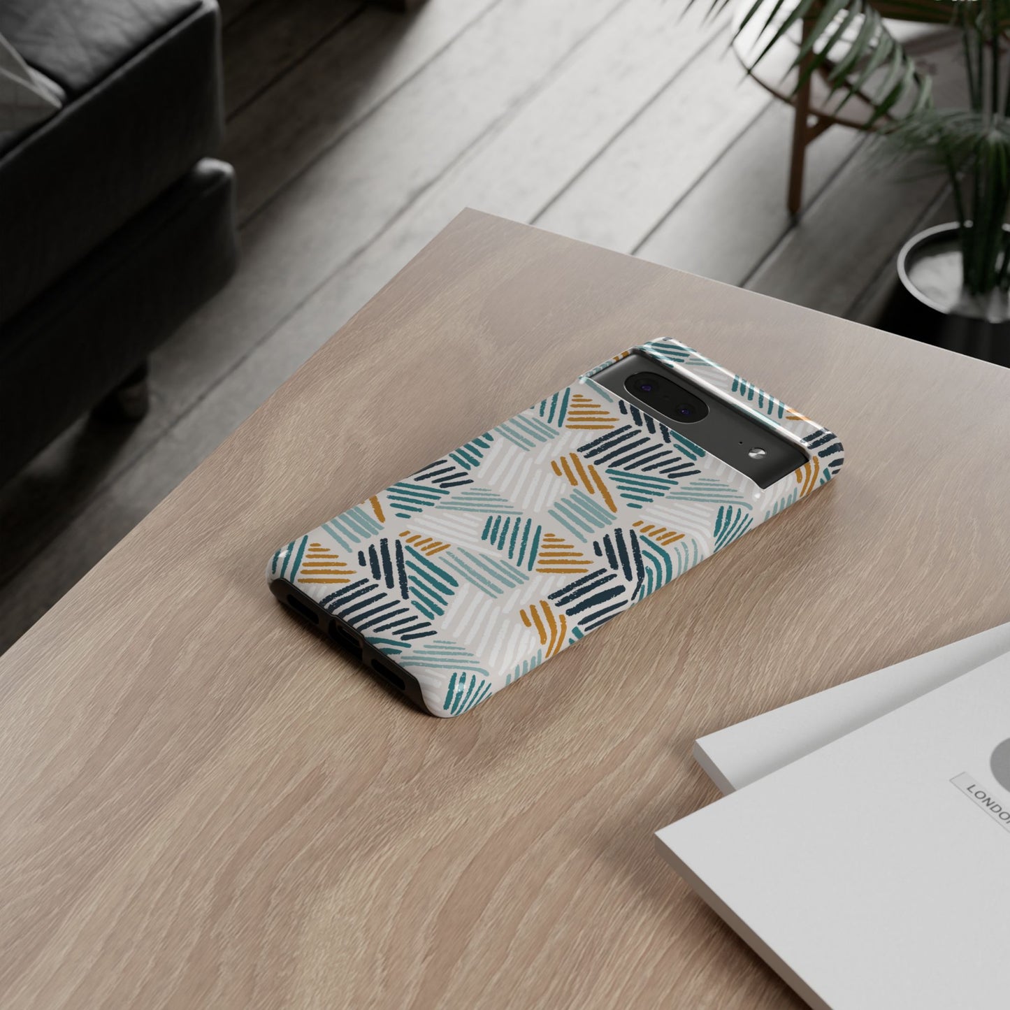 Stylish Tough Phone Case with Geometric Design