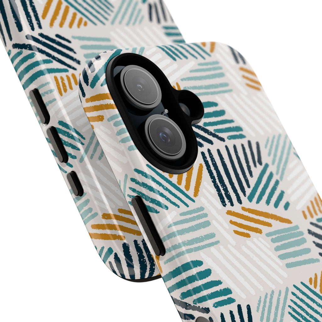 Stylish Tough Phone Case with Geometric Design - Roe Creation