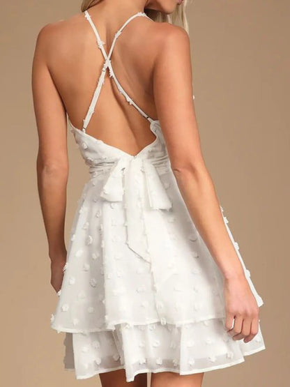 Swiss Dot V-Neck Cami Dress - Roe Creation