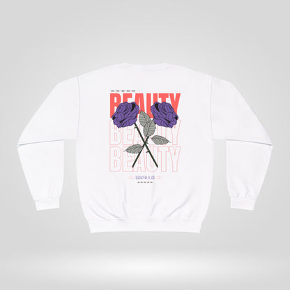Beauty Rose Sweatshirt Unisex Crewneck Trendy Gift for Her Cozy Casual Wear Valentines Day Floral Design Everyday Comfort - Roe Creation