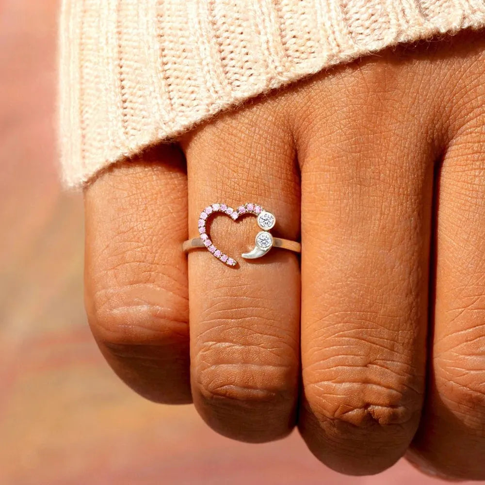 925 Sterling Silver Inlaid Zircon Ring - Roe Creation
