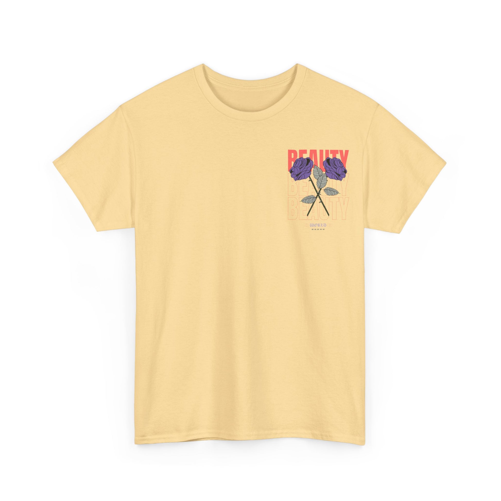 Beautiful Blooms Unisex Heavy Cotton Tee - Flower Graphics, Stylish Shirt, Gift for Her, Trendy Casual Wear, Art Lover Apparel - Roe Creation