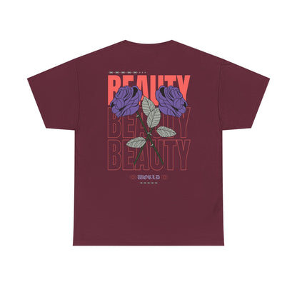 Beautiful Blooms Unisex Heavy Cotton Tee - Flower Graphics, Stylish Shirt, Gift for Her, Trendy Casual Wear, Art Lover Apparel - Roe Creation