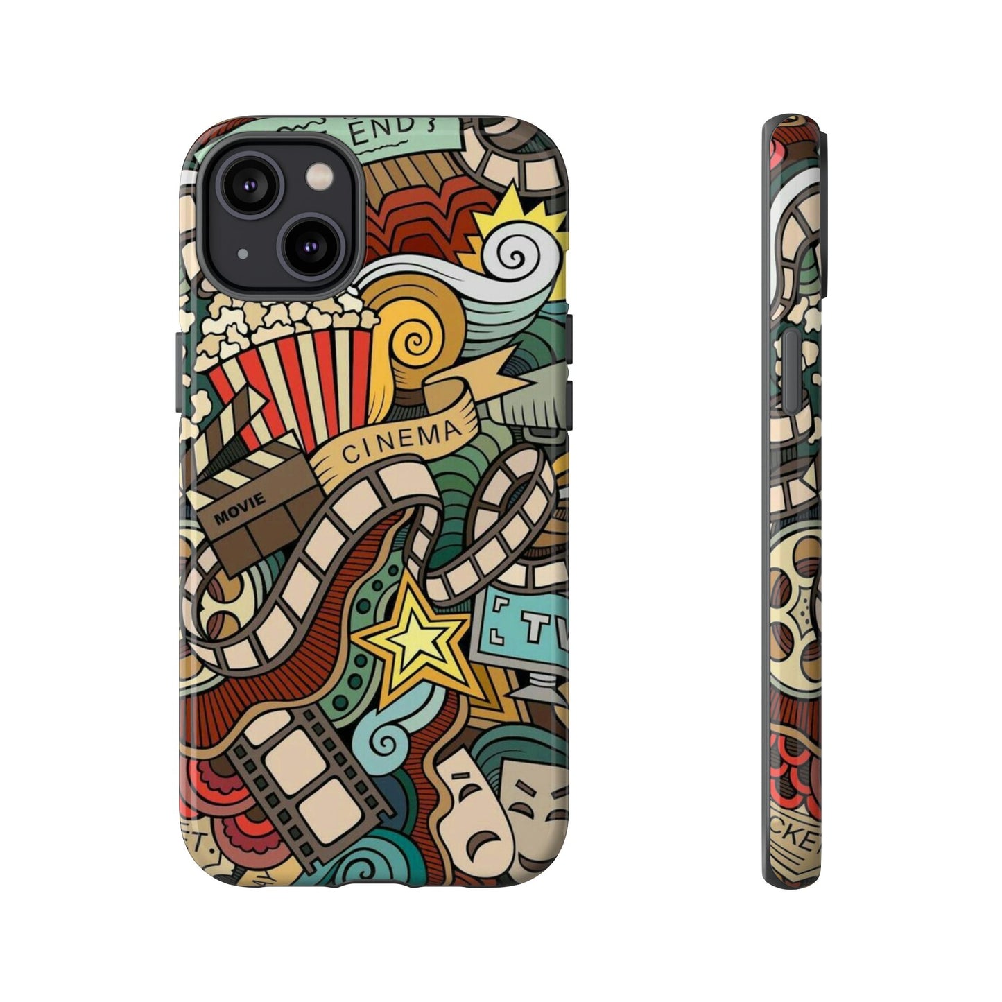 Cinema Vibes Pattern iPhone Case - Tough Cases with Movie & TV Design
