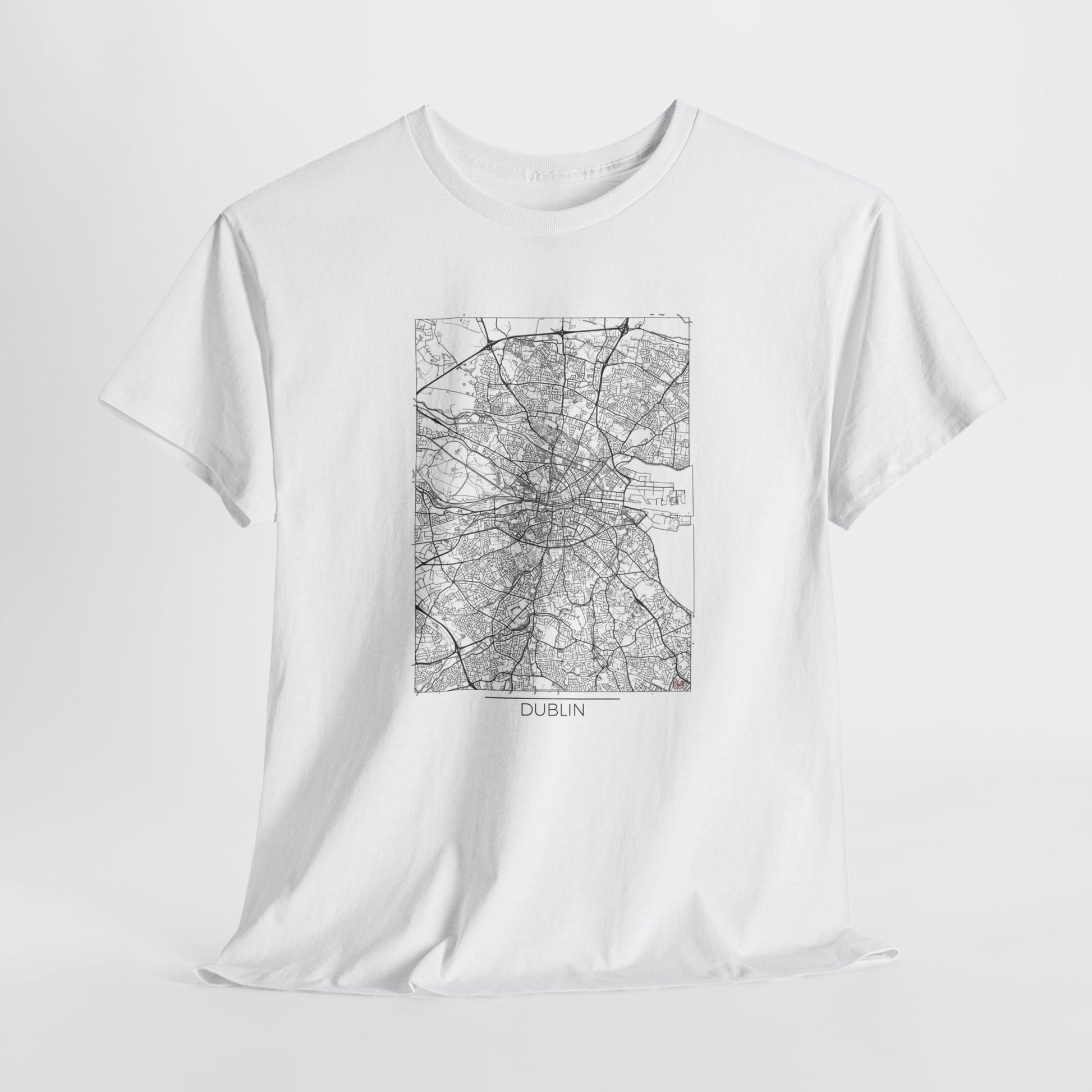 Dublin Map Unisex Heavy Cotton Tee - Urban Style T-Shirt - Roe Creation